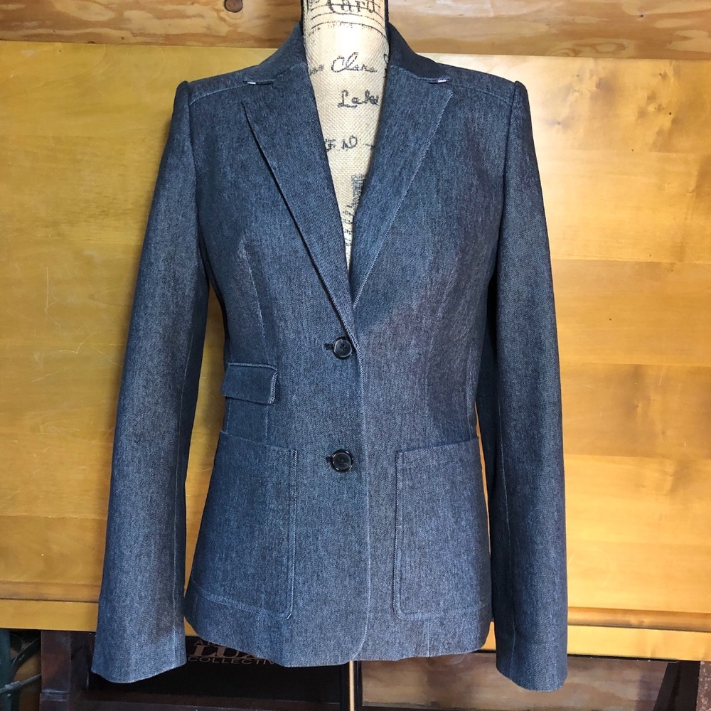 Pink Tartan NWOT black denim blazer in size 10